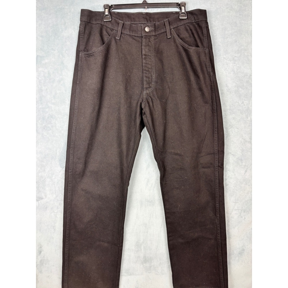 Rustler Mens Regular Fit Black Cotton Denim Work Pants 36x29 1087619CB